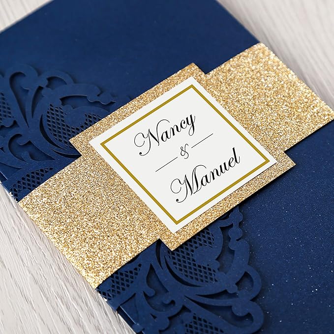 DORIS HOME 50PCS Laser Cut Wedding Invitations - Image 5
