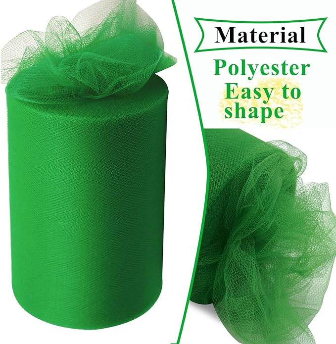 Emerald Green Tulle Fabric Rolls 6 Inch by 100 Yards Fabric Spool Tulle Ribbon - Image 4