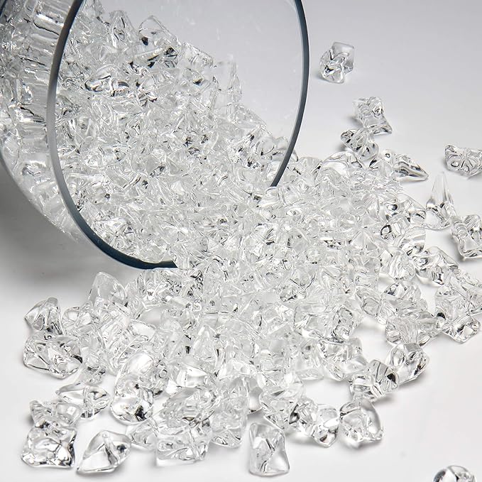 1000Pcs Vase Fillers, Crystal Beads Stones Crafts Small Clear Fake Ice Cubes by Briful