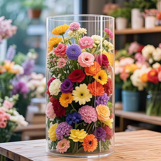 Extra Large Acrylic Cylinder Clear Vase - Image 12