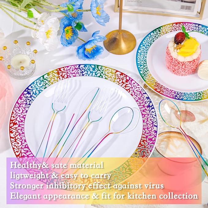 Supernal 120 PCS Clear Plastic Silverware Heavy Duty - Image 5