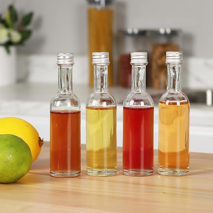 50 ml Mini Glass Bottles With Aluminum Lids and Heat Shrinks, 24 Pack - Image 4