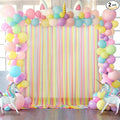 Rainbow Tulle Backdrop Curtain for Birthday Party10ft x 8ft Rainbow Sheer by Suppromo