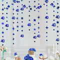 Navy Blue 40th Birthday Decorations Number 40 Circle Dot Twinkle Star Garland by pinkblume