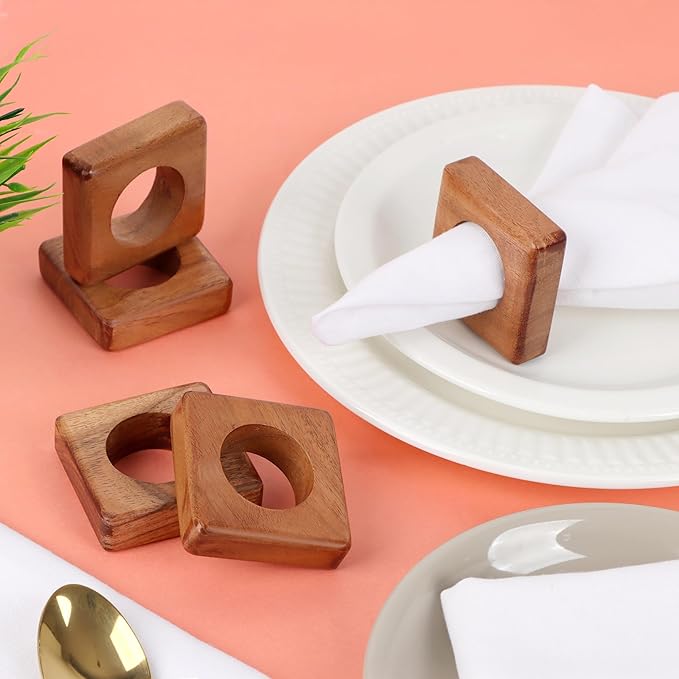 Wooden Napkin Rings Set of 12 Fall Decor - Image 2