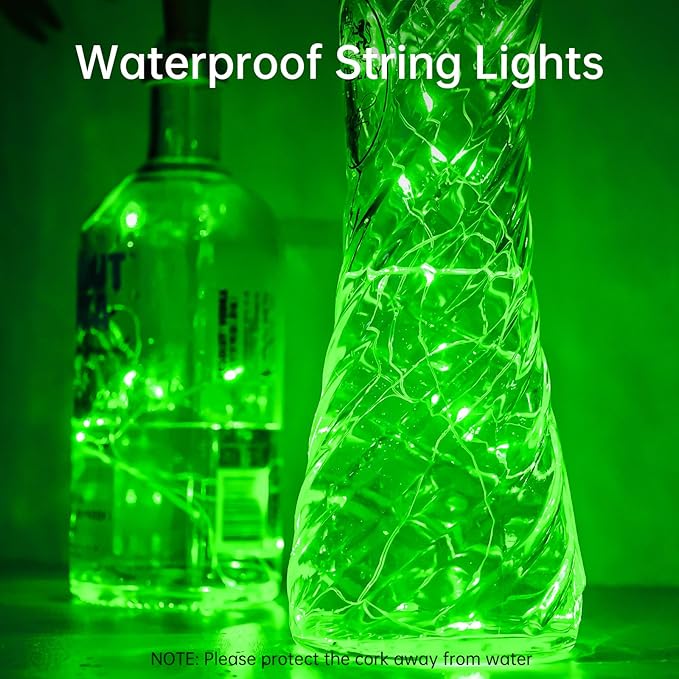 Aluan Wine Bottle Lights with Cork, 20 LED 10 Pack Fairy String Lights - Image 4