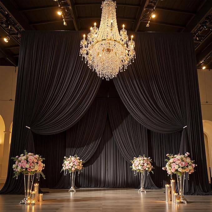 50ft x 15ft White Wrinkle Free Backdrop Curtain - Image 8