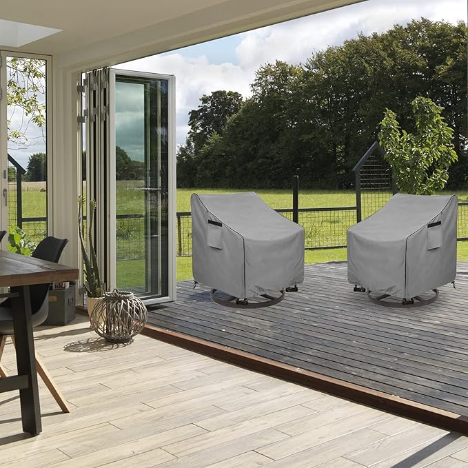 Outdoor Swivel Chair Cover 2 Pack, Outdoor Furniture Patio Chair Covers - Image 6