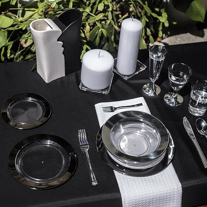 sancua 6 Pack Black Tablecloth 90 x 156 Inch - Image 9