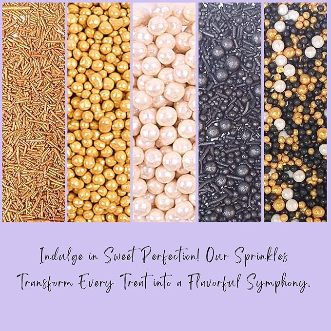 Confect Sprinkles- Red Carpet Glam Cake Decorating Sprinkles – Edible Black - Image 6