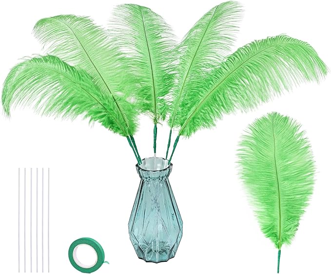 Bulk Grass Green Ostrich Feathers by whitefeather