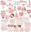30th Birthday Party Photo Booth Props and Signs, Rose Gold 30 Birthday Party by BRT+Bearingshui