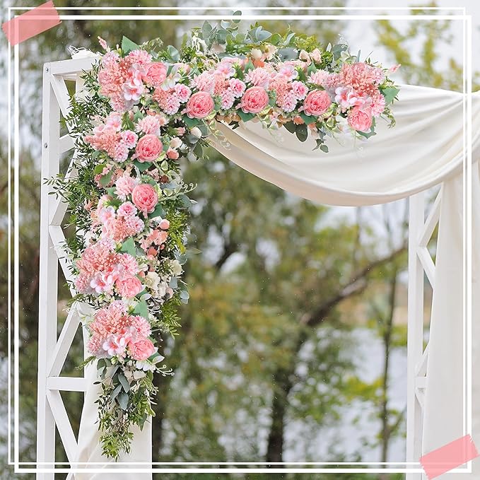 Zeyune 8 Pcs Wedding Silk Flowers Fake Silk Flowers Faux Bouquet Hydrangea - Image 7