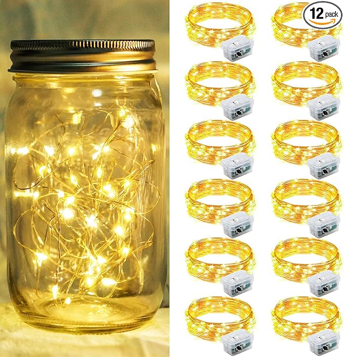 12 Pack Fairy Lights 7Ft 20 LED Twinkle String Lights 3 Modes Battery Operated by chzk