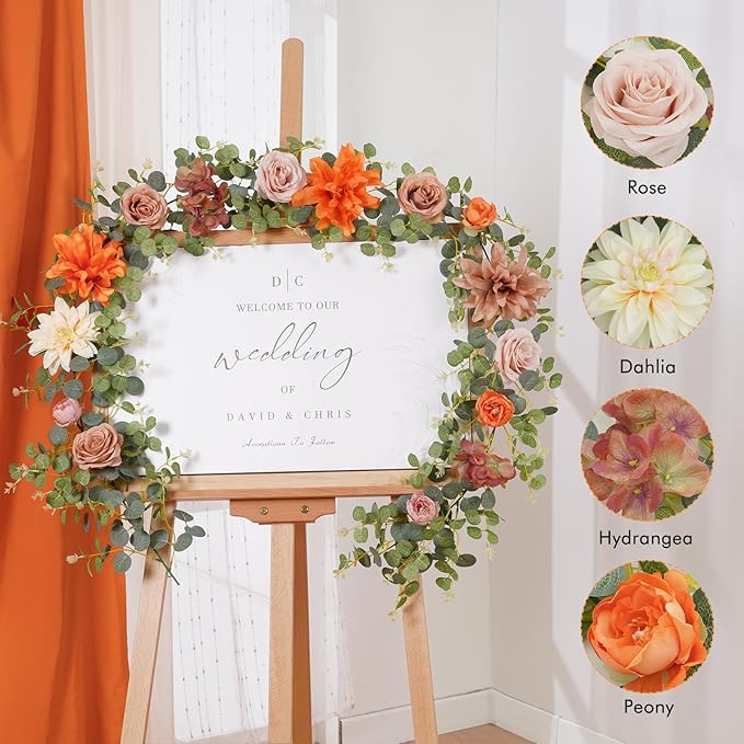Waipfaru Fall Garland Decor, 6.07Ft Eucalyptus Flower Garland - Image 3