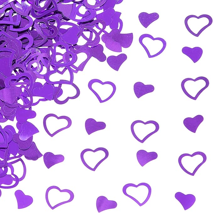 Purple Love Heart Table Confetti by WHITEEN+POP