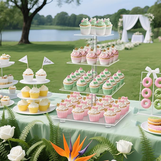YestBuy 4 Tier Acrylic Cupcake Stand - Image 2