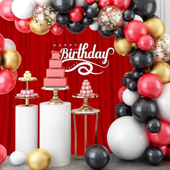 10ft x 8ft Red Backdrop Curtains - Image 2