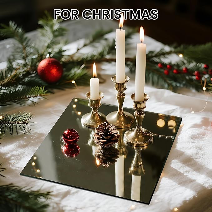 Square Glass Mirror Centerpieces, Glass Trays - Image 7