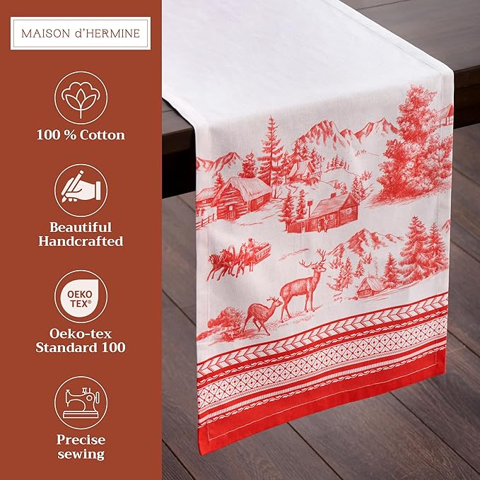 Maison d' Hermine Table Runner 100% Cotton Single Layer Table Runners 108 - Image 2