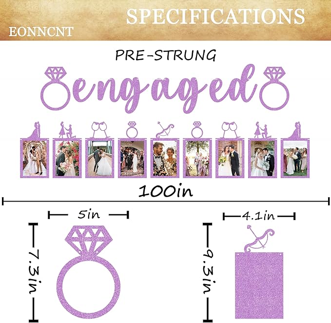 Pre-Strung Engaged Photo Banner - Image 3