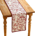 ISAENNE Designer Chinoiserie Elegant Linen Table Runner 102 Inches Long by Isaennehomedecoration