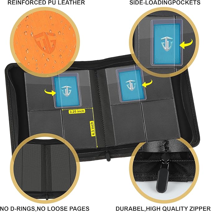 Toploader Binder, Holds 112 Toploaders, 4 Pocket Top Loader Binder - Image 3