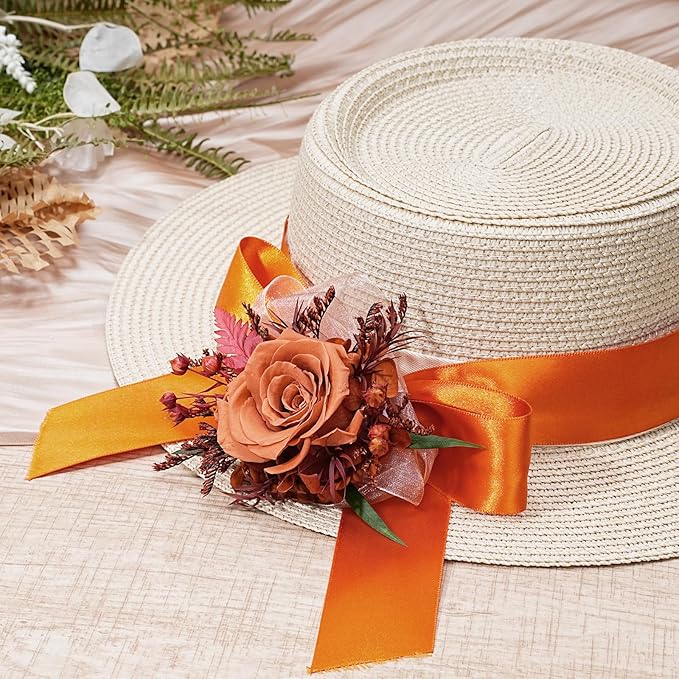 LaRibbons Orange Satin Ribbon 1 Inch 50 Yards Luxury Double Faced Russet Orange - Image 5