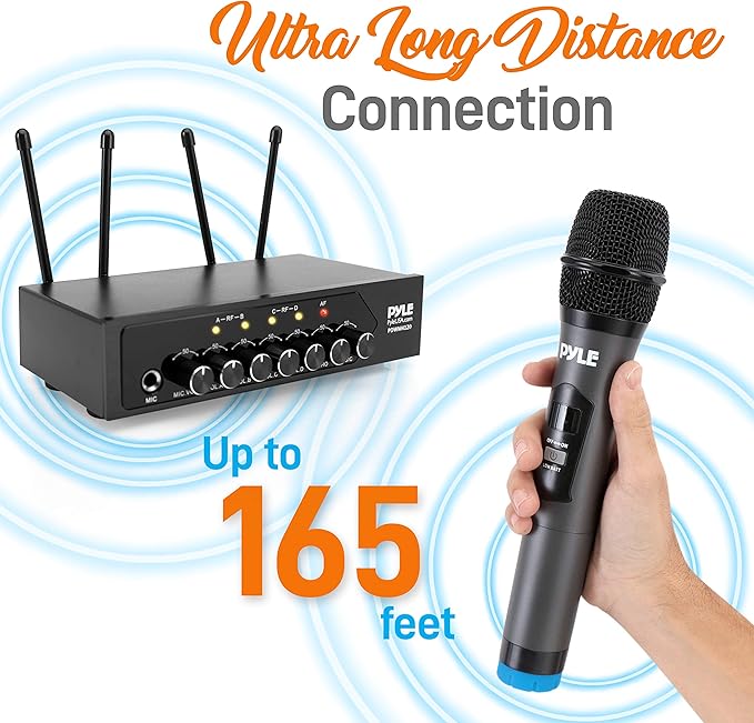 Pyle Wireless Microphones, Professional UHF Dual Microphones - Image 3
