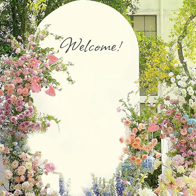 Metal Arch Backdrop Stand and Cover Set, 6FT Party Backdrop, - Image 6