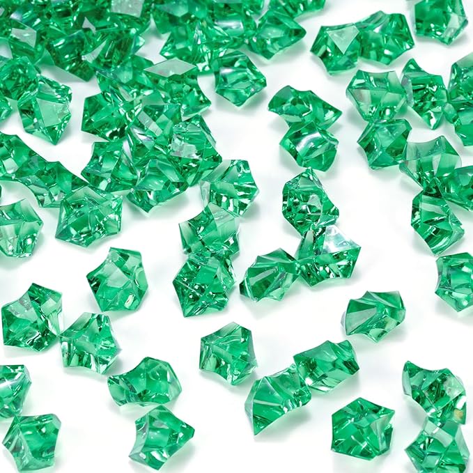 DomeStar 150PCS Fake Ice, Vase Fillers Green Acrylic Fake Diamonds Plastic Gems by DOMESTAR