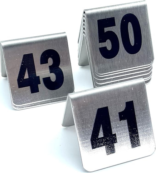 10 Pcs Metal Place Cards Stackable Tent Style Table Numbers，Place Card Holders by TRUEWON