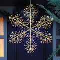 30’’ Christmas Snowflake Lights Outdoor, Pre-lit 240Pcs Warm White LEDs Hanging by BAYN