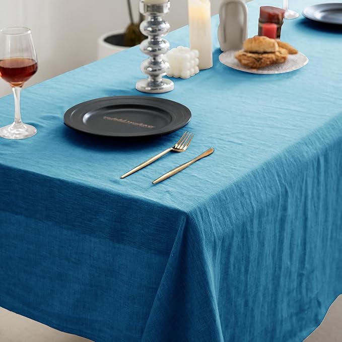 EVERLY 100% Pure Linen Rectangle Tablecloths 60x84Inches - Image 4