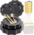 COLOSUS 175PCS Black Dinnerware set by COLOSUS
