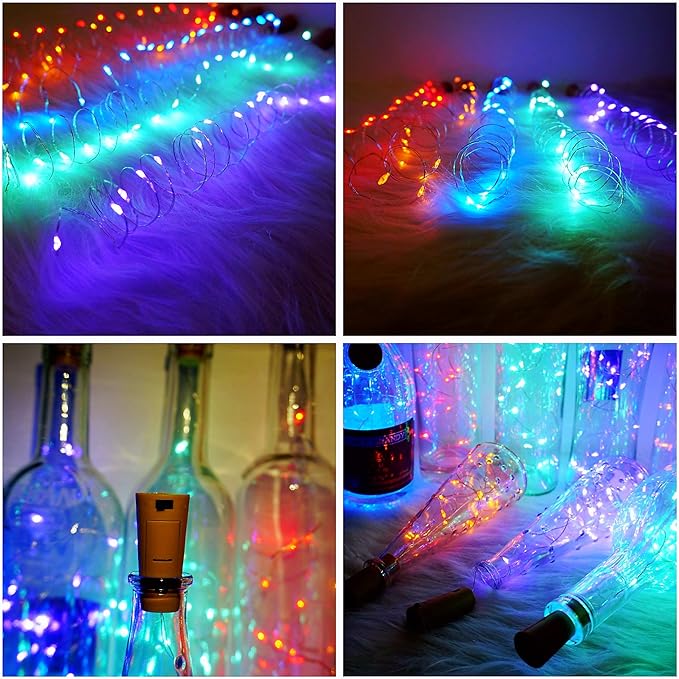 SmilingTown Wine Bottle Cork Lights 15Pack 10 LED 40 Inches Battery Operated - Image 6
