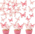Ephlyn 40Pcs Edible Butterfly Cupcake Toppers 3D Butterfly Cake Picks Mixed by Ephlyn