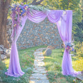 Lavender Wedding Arch Draping Fabric Purple Sheer Wedding Arch Drapes by Gogoparti