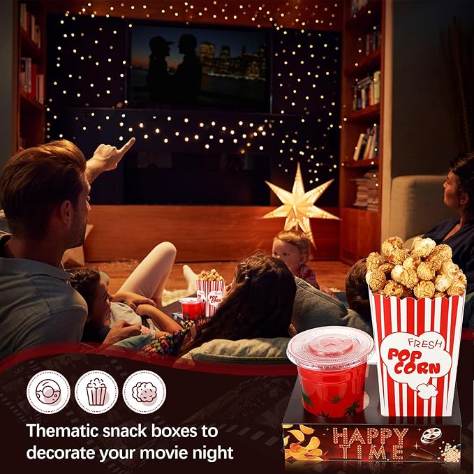 Faccito 36 Pcs Movie Night Snack Trays Movie Theater Snack Boxes Night Supply - Image 6