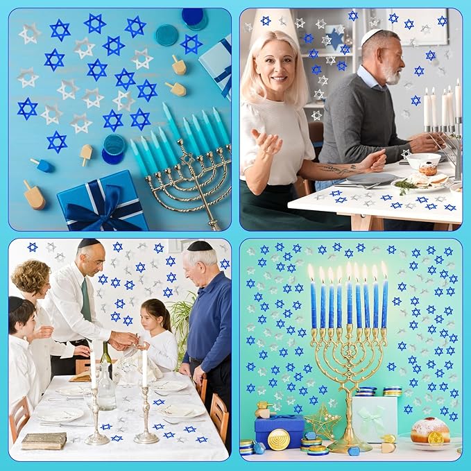 MARFOREVER Star of David Glitter Confetti, Hanukkah Confetti Table Decorations - Image 7