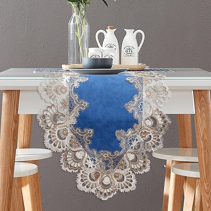 Vintage Lace Dining Table Runner, 72 Inches Macrame Coffee Table Runners by Fhberni
