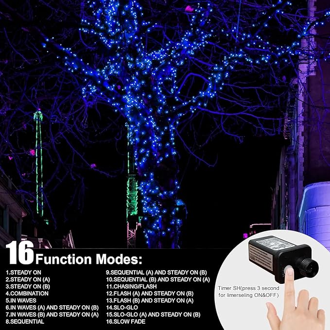 LAMPHOME 33ft Christmas Decorative Mini Lights, 100 LED Transparent Wire Fairy - Image 4