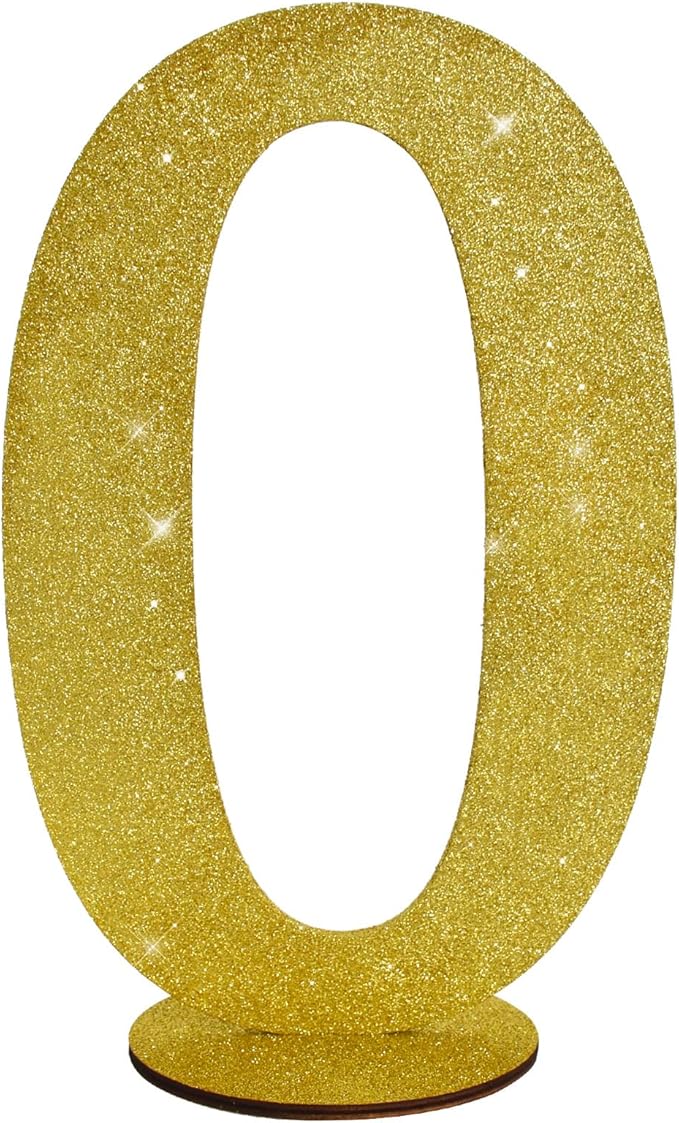 TONIFUL 11.8 Inch Gold Glitter Numbers Table Centerpieces 0-9 Birthday Party by TONIFUL