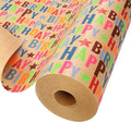 LaRibbons Birthday Wrapping Paper Jumbo 24 Inch x 417 Feet Half Ream Kraft Gift by LaRibbons