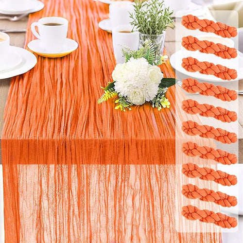 10-Pack Orange Cheesecloth Table Runners – 10FT Boho Rustic Gauze Fabric Cheese by Unknown
