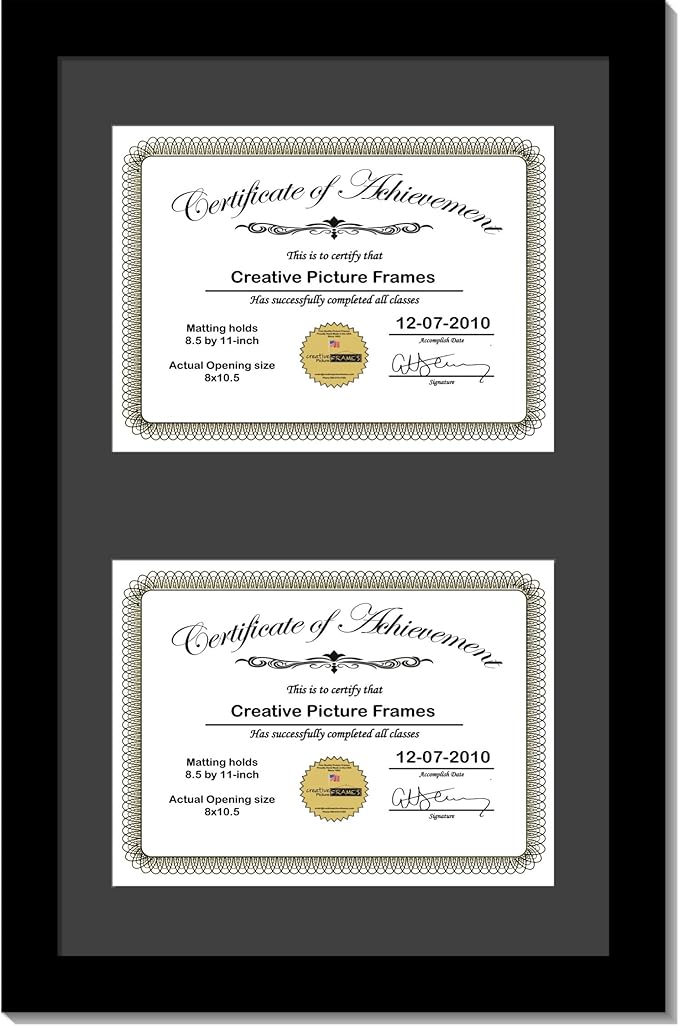 Creative Picture Frames 14X20Bk-B Black Vertical Double Diploma Frame by CreativePictureFrames