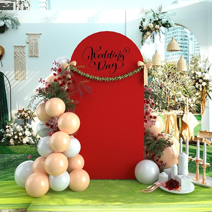 bricia Wedding Arch Backdrop Stand Cover, 6FT Double Sided Stretchy Arch Cover - Image 5