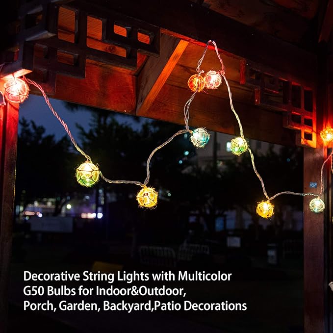Nautical Fishing Float String Lights, Beach Themed Buoy Lights Set of 10 - Image 2