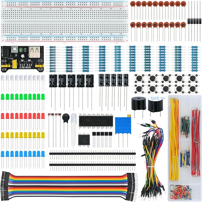 WWZMDiB 438 Pcs Electronics Breadboard Kit Beginner Starter Kit Compatible by WWZMDiB