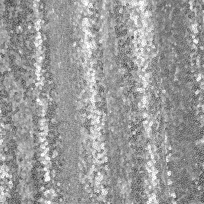 JYFLZQ Silver Sequin Backdrop Curtains 2ft x 8ft 4 Panel Glitter Photo Booth - Image 6